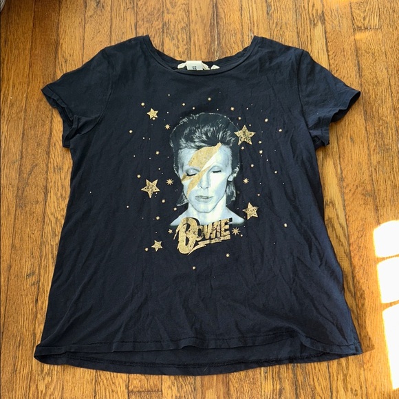 Black Graphic Tee with Gold Accents - Picture 1 of 5